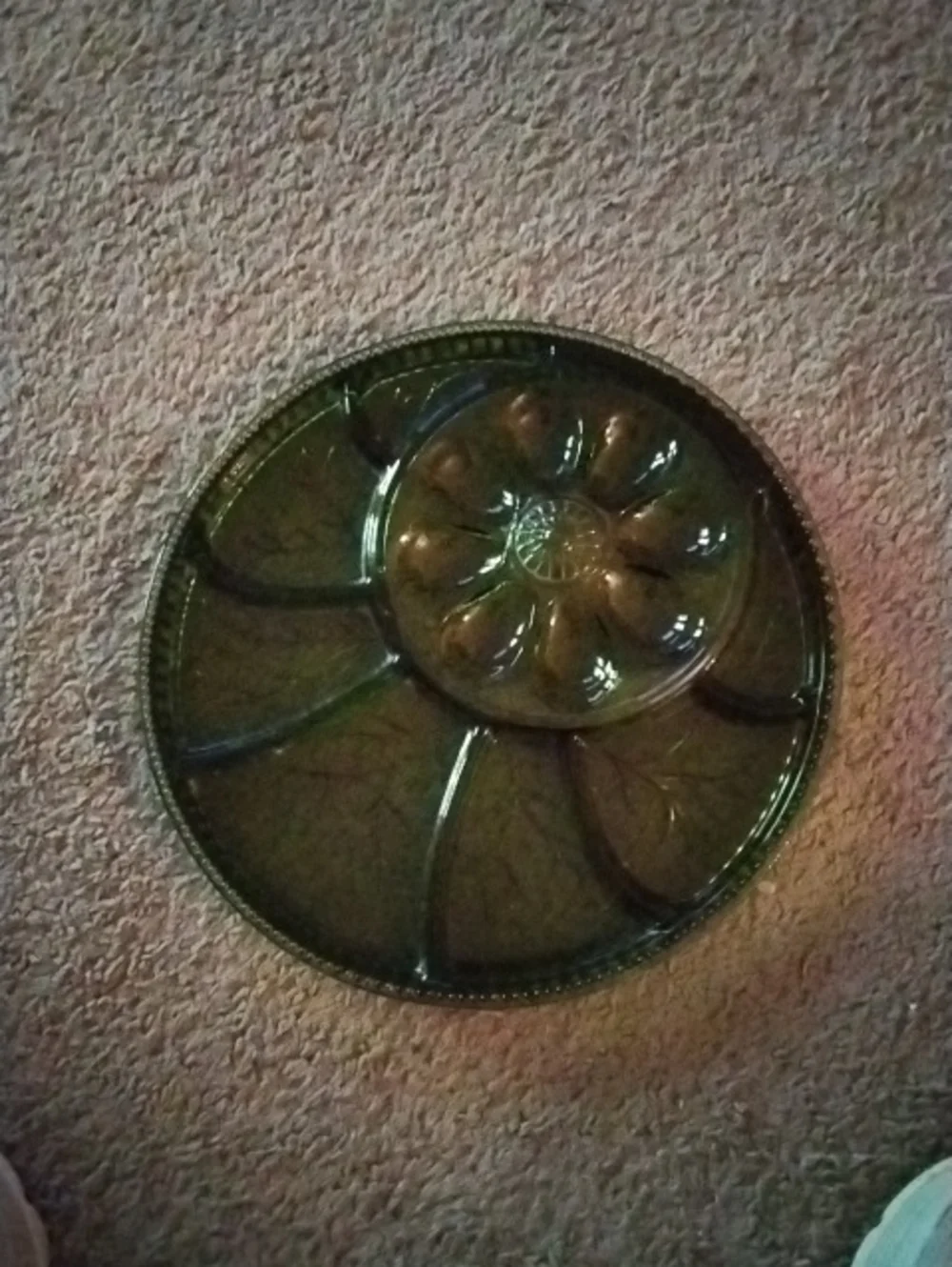 Decorative Green Glass Egg Platter
